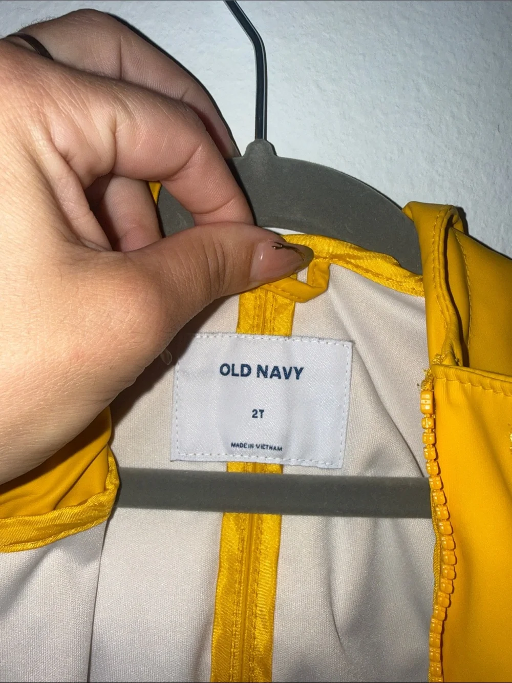Old Navy Mustard Yellow Hooded Kids Raincoat